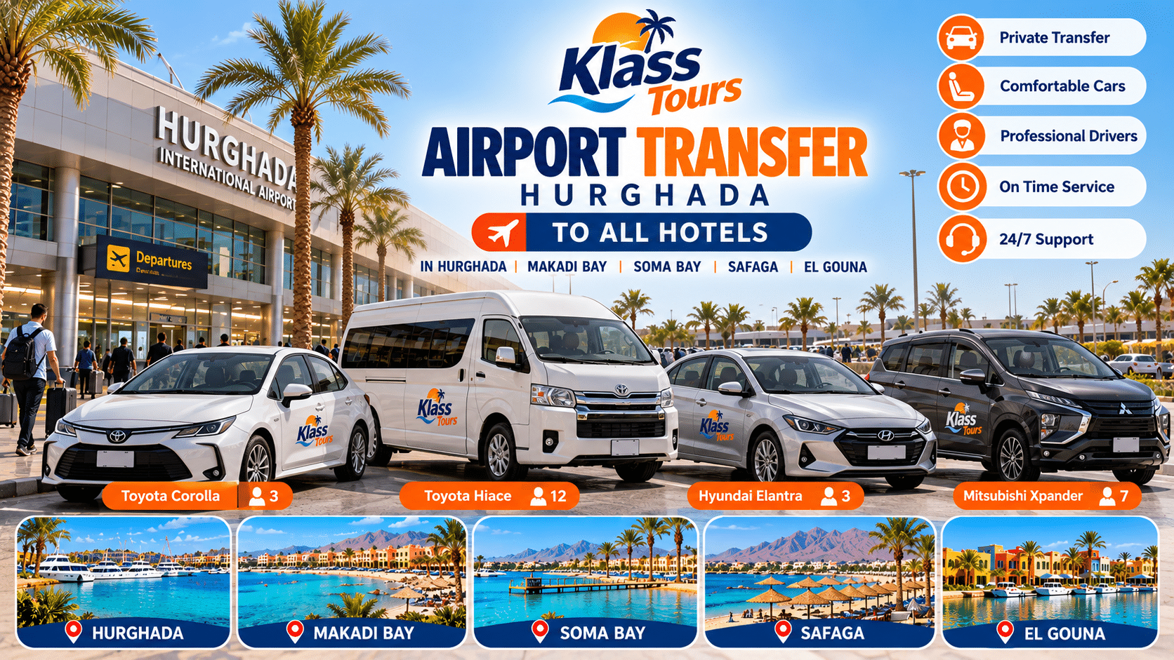 Klass Transfer Taxi Service de Transfert Aéroport à Hurghada